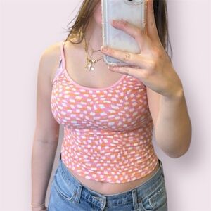 billabong tank top size xs pink, orange, and white